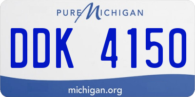 MI license plate DDK4150