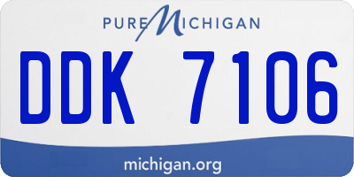 MI license plate DDK7106