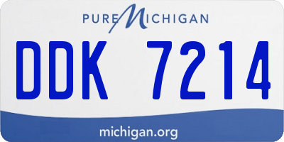 MI license plate DDK7214