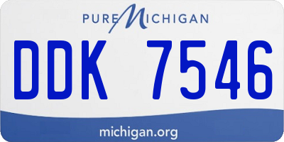 MI license plate DDK7546