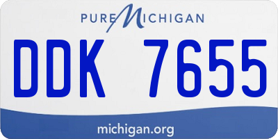MI license plate DDK7655