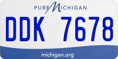 MI license plate DDK7678