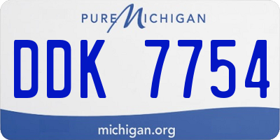 MI license plate DDK7754