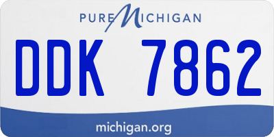 MI license plate DDK7862