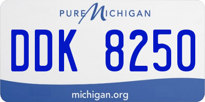 MI license plate DDK8250