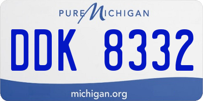 MI license plate DDK8332