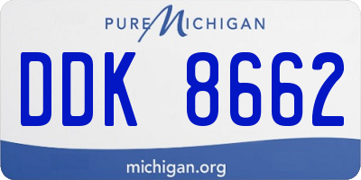 MI license plate DDK8662