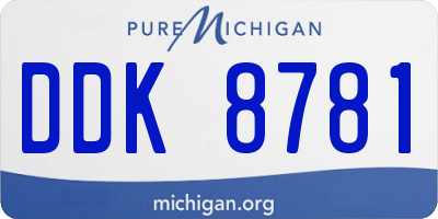 MI license plate DDK8781