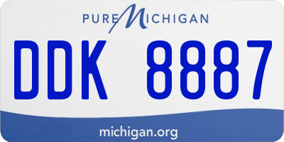 MI license plate DDK8887