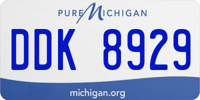 MI license plate DDK8929