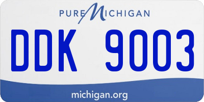 MI license plate DDK9003