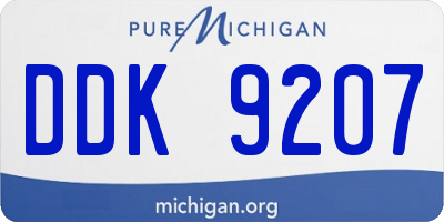 MI license plate DDK9207