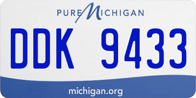 MI license plate DDK9433