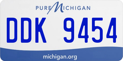 MI license plate DDK9454