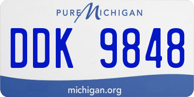 MI license plate DDK9848