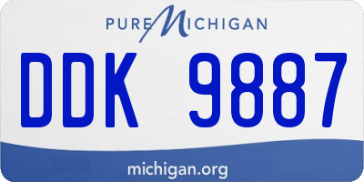 MI license plate DDK9887