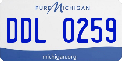 MI license plate DDL0259