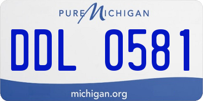 MI license plate DDL0581