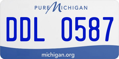 MI license plate DDL0587