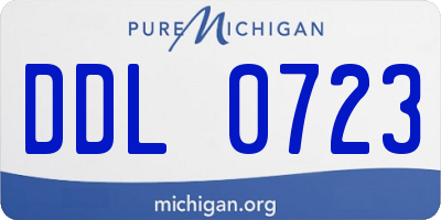 MI license plate DDL0723
