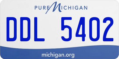 MI license plate DDL5402