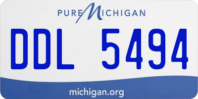 MI license plate DDL5494