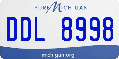 MI license plate DDL8998