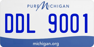 MI license plate DDL9001