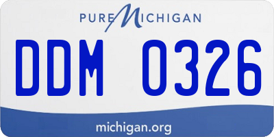 MI license plate DDM0326