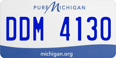 MI license plate DDM4130