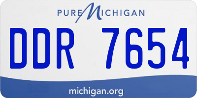 MI license plate DDR7654