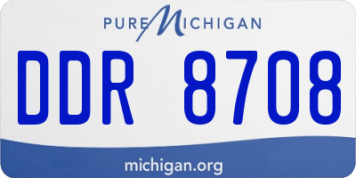 MI license plate DDR8708