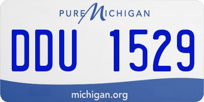 MI license plate DDU1529