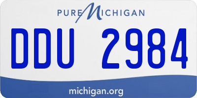 MI license plate DDU2984