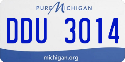 MI license plate DDU3014