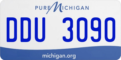 MI license plate DDU3090