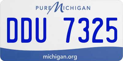MI license plate DDU7325