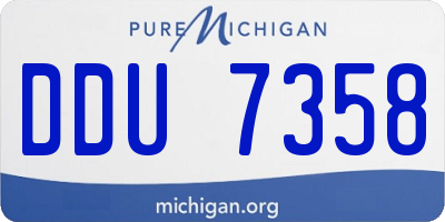 MI license plate DDU7358
