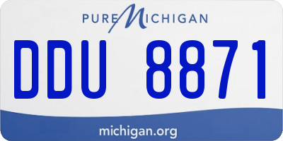 MI license plate DDU8871
