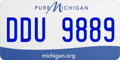 MI license plate DDU9889
