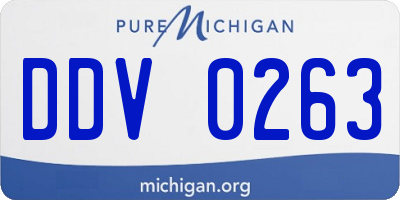 MI license plate DDV0263