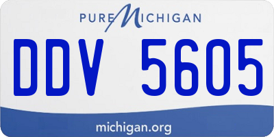 MI license plate DDV5605