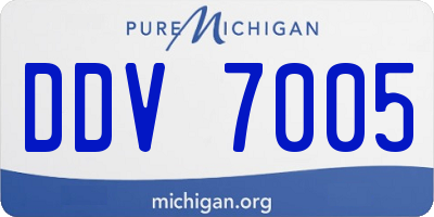 MI license plate DDV7005