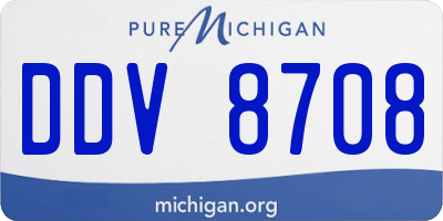 MI license plate DDV8708