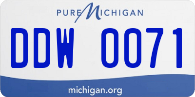 MI license plate DDW0071