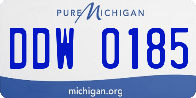 MI license plate DDW0185