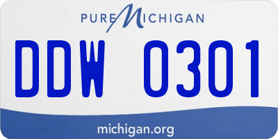 MI license plate DDW0301