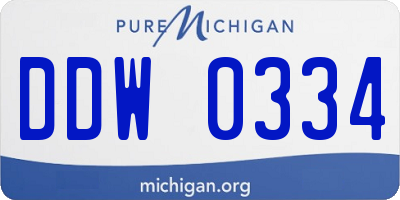 MI license plate DDW0334