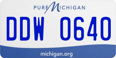 MI license plate DDW0640
