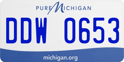 MI license plate DDW0653